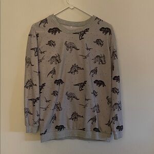 Dinosaur Print Gray Sweatshirt